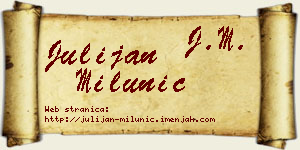 Julijan Milunić vizit kartica